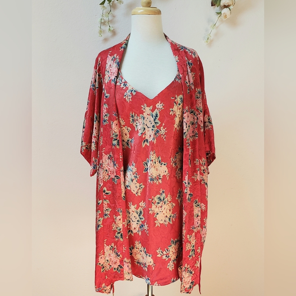 Floral Red Kimono Dress